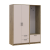 Kleiderschrank Doros Rondi mit Kleiderstange, Spiegel und Oberschrank Artisan Eiche/Graphitgrau 3 Türen 181x52x236 (42005287)