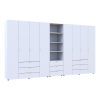 Kleiderschrank Doros Gelar Weiß 4+4 Türen Säulenschrank 370x49,5x203,4 (42005167)