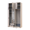 Kleiderschrank Doros Rondi mit Kleiderstange, Spiegel und hohem Oberschrank Kaschmir 2 Türen 142x52x260 (42005406)