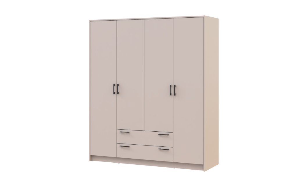 Kleiderschrank Doros Rondi mit Drehtüren Kaschmir 4 Türen 160x52x195 (80738477)