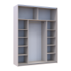 Kleiderschrank Doros G-Caiser Schiebetüren Kaschmir/Weiß Glas 2 Türen 180x60x240 (42005322)