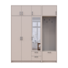 Kleiderschrank Doros Rondi mit Kleiderstange, Spiegel und Oberschrank Kaschmir 3 Türen 181x52x236 (42005404)