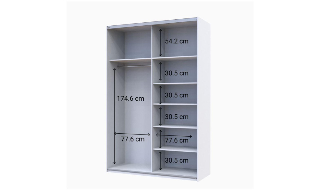 Kleiderschrank Doros G-Caiser Schiebetüren Weiß 2 Türen 160x60x240 (42002104)