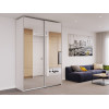 Kleiderschrank Doros G-Caiser Schiebetüren Weiß mit Spiegel 160x60x240 (42002102)