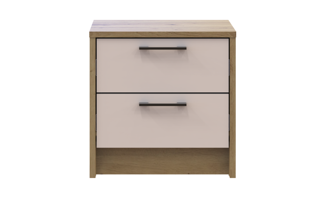 Nachttisch Doros Rondi Eiche Artisan/Kaschmir 2 Schubladen 40x35x40 (41516287)