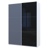 Kleiderschrank Doros G-Caiser Schiebetüren Weiß Graphitgrau Schwarz mit Spiegel 180x60x240 (42005095)