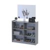Schuhschrank Doros Kassel mit Spiegel Grau 4 Türen 128×40×110 (42005510)