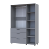 Kleiderschrank Doros Thorn Grau 3 Türen 3 Schubladen Kleiderstange 135x51,6x200 (44900489)