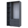 Kleiderschrank Doros Gelar Graphitgrau 2 Türen mit offenem Regal 115,7x49,5x203,4 (42005054)