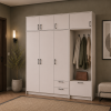 Drehtürenschrank Doros Rondi mit Kleiderstange und Oberschrank Kaschmir 3 Türen 181x52x236 (42005395)
