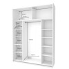 Kleiderschrank Doros G-Caiser Schiebetüren Weiß Graphitgrau mit Spiegel 180x60x240 (42005094)