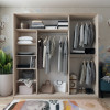 Kleiderschrank Doros City Light Schiebetüren Sonoma Eiche 3 Türen 225x60x225 (42002137)