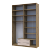 Kleiderschrank Doros Rondi mit Drehtüren mit Oberschrank und Spiegel Artisan Eiche / Kaschmir 4 Türen 160x52x260 (42005197)