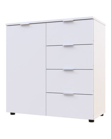 Kommode Doros Ron 1 Weiß 1 Türen 4 Schubladen 80x38x81 (41516005)
