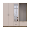 Drehtürenschrank Doros Rondi mit Kleiderstange und Spiegel Artisan Eiche/Kaschmir 3 Türen 181x52x195 (42005282)