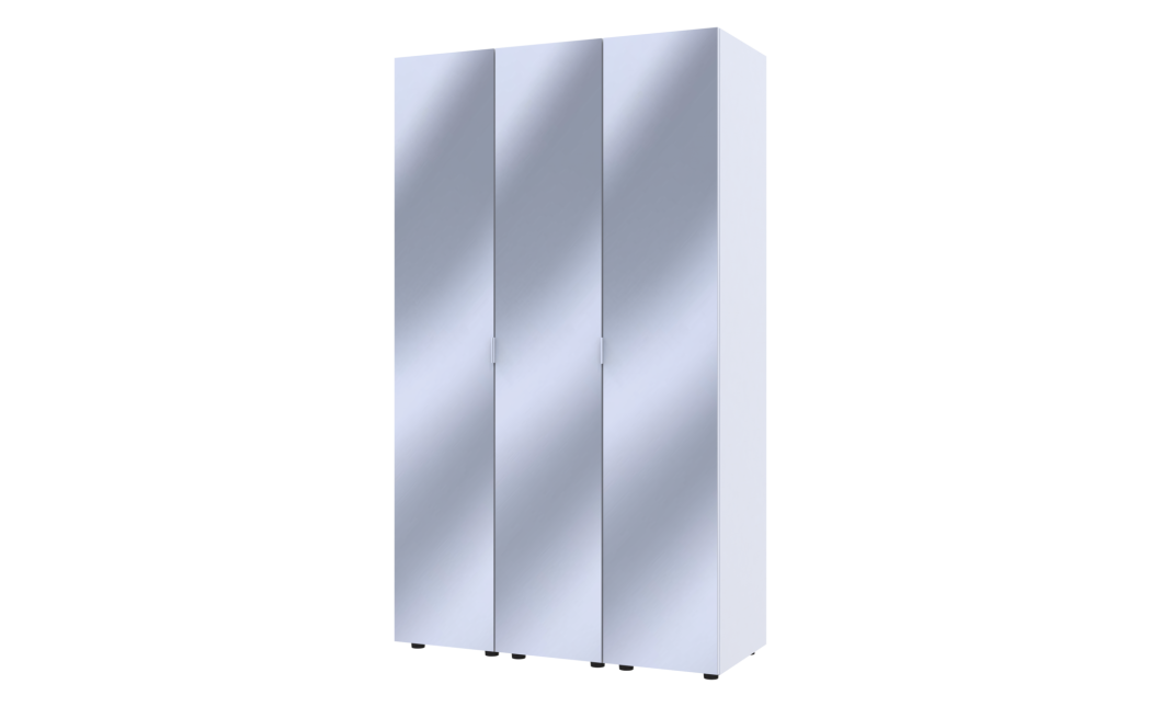 Kleiderschrank Set Doros Gelar Weiß mit 3 Spiegeln 117x49,5x203,4 (42002166)