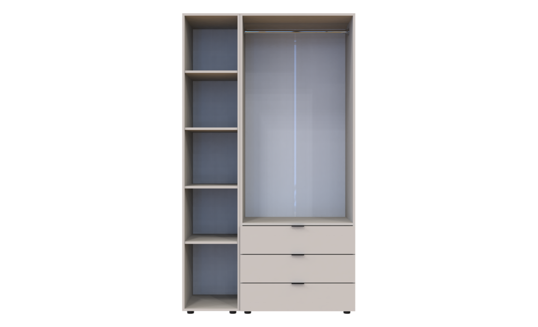 Kleiderschrank Doros Gelar Kaschmir 2 Türen mit Spiegel 116,5x49,5x203,4 (80737655)