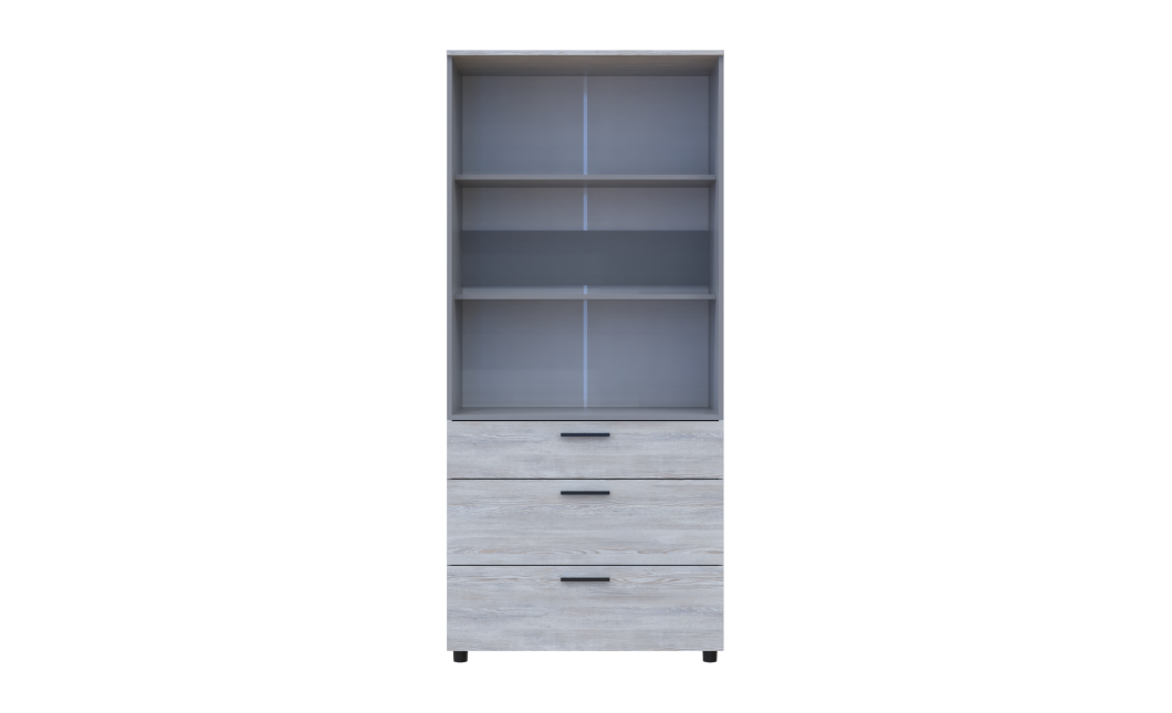 Kleiderschrank Doros Thorn Natti Kiefer/Grau 2 Türen 3 Schubladen Böden 90x51,6x200 (44900466)