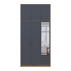 Kleiderschrank Doros Rondi mit Drehtüren mit Oberschrank und Spiegel Artisan Eiche / Graphitgrau 3 Türen 121x52x260 (42005190)