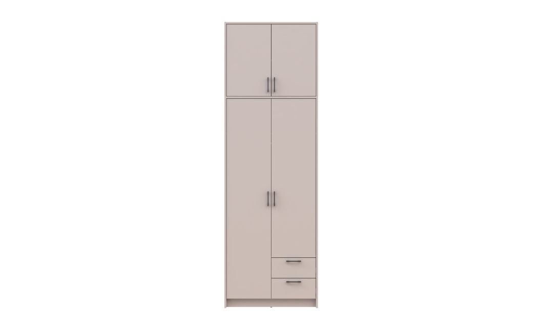 Kleiderschrank Doros Rondi mit Drehtüren mit Oberschrank Kaschmir 2 Türen 82x52x260 (80738482)