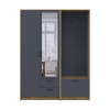 Drehtürenschrank Doros Rondi mit Kleiderstange und Spiegel Artisan Eiche/Graphitgrau 2 Türen 142x52x195 (42005271)