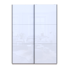 Kleiderschrank Doros G-Caiser Schiebetüren Kaschmir/Weiß 2 Glas 2 Türen 180x60x240 (42005325)