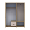 Kleiderschrank Doros Rondi mit Kleiderstange, Spiegel und Oberschrank Artisan Eiche/Graphitgrau 3 Türen 181x52x236 (42005287)