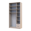 Kleiderschrank Doros Rondi mit Drehtüren mit Oberschrank Kaschmir 3 Türen 121x52x260 (80738485)