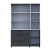 Kleiderschrank Doros Thorn Anthrazit/Weiß 3 Türen 3 Schubladen Böden 135x51,6x200 (44900518)
