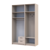 Drehtürenschrank Doros Rondi mit Kleiderstange und Oberschrank Kaschmir 2 Türen 142x52x236 (42005394)