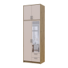 Kleiderschrank Doros Rondi mit Drehtüren mit Oberschrank und Spiegel Artisan Eiche / Kaschmir 2 Türen 82x52x260 (42005195)