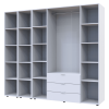Kleiderschrank Doros Gelar Weiß 4 Türen mit 2 offenen Regalböden 231,4x49,5x203,4 (42005039)