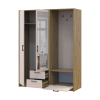 Kleiderschrank Doros Rondi mit Kleiderstange und Spiegel Artisan Eiche/Kaschmir 2 Türen 142x52x195 (42005270)