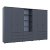 Kleiderschrank Doros Gelar Graphitgrau 3+3 Türen Säulenschrank 292,4x49,5x203,4 (42005172)