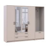 Drehtürenschrank Doros Rondi mit Kleiderstange und Spiegel Kaschmir 4 Türen 220x52x195 (42005402)