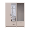 Drehtürenschrank Doros Rondi mit Kleiderstange und Spiegel Kaschmir 2 Türen 142x52x195 (42005400)