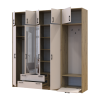 Kleiderschrank Doros Rondi mit Kleiderstange, Spiegel und Oberschrank Artisan Eiche/Kaschmir 4 Türen 220x52x236 (42005298)