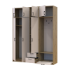 Kleiderschrank Doros Rondi mit Kleiderstange und Oberschrank Artisan Eiche/Kaschmir 3 Türen 181x52x236 (42005284)