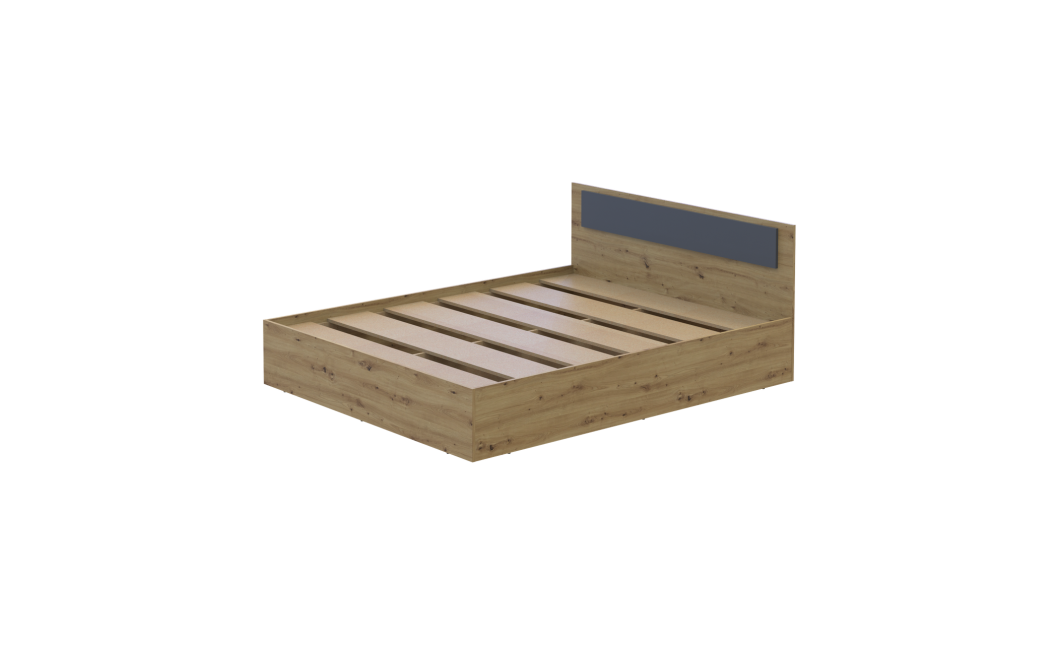 Bett Doros Rondi Doppelbett Eiche Artisan/Anthrazit 160x200 (44900532)