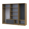 Drehtürenschrank Doros Rondi mit Kleiderstange und Spiegel Artisan Eiche/Graphitgrau 4 Türen 220x52x195 (42005295)