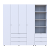 Kleiderschrank Doros Gelar Weiß 4 Türen Säulenschrank 215x49,5x203,4 (42005164)