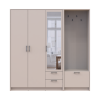 Drehtürenschrank Doros Rondi mit Kleiderstange und Spiegel Kaschmir 3 Türen 181x52x195 (42005401)