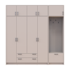 Drehtürenschrank Doros Rondi mit Kleiderstange und Oberschrank Kaschmir 4 Türen 220x52x236 (42005396)