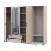 Drehtürenschrank Doros Rondi mit Kleiderstange und Spiegel Kaschmir 4 Türen 220x52x195 (42005402)