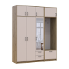 Kleiderschrank Doros Rondi mit Kleiderstange, Spiegel und Oberschrank Artisan Eiche/Kaschmir 3 Türen 181x52x236 (42005286)