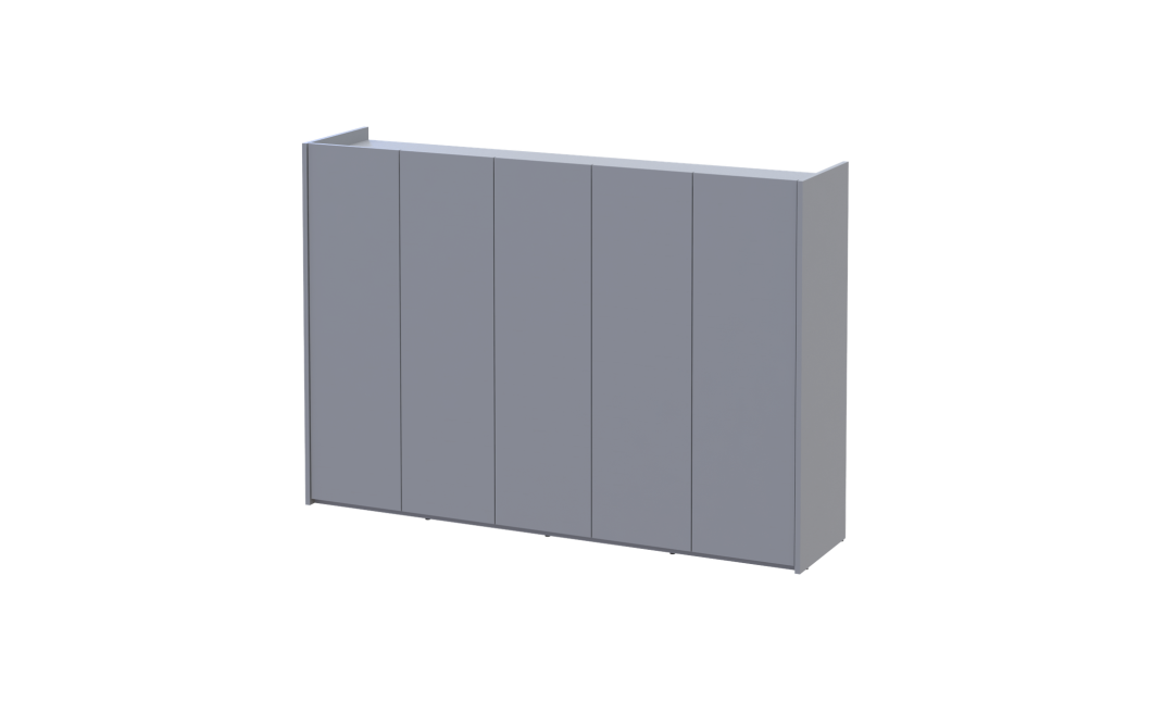 Schuhschrank Doros Kassel mit Spiegel Grau 5 Türen 159×40×110 (42005511)
