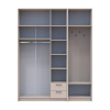 Kleiderschrank Doros Rondi mit Kleiderstange, Spiegel und Oberschrank Kaschmir 3 Türen 181x52x236 (42005404)