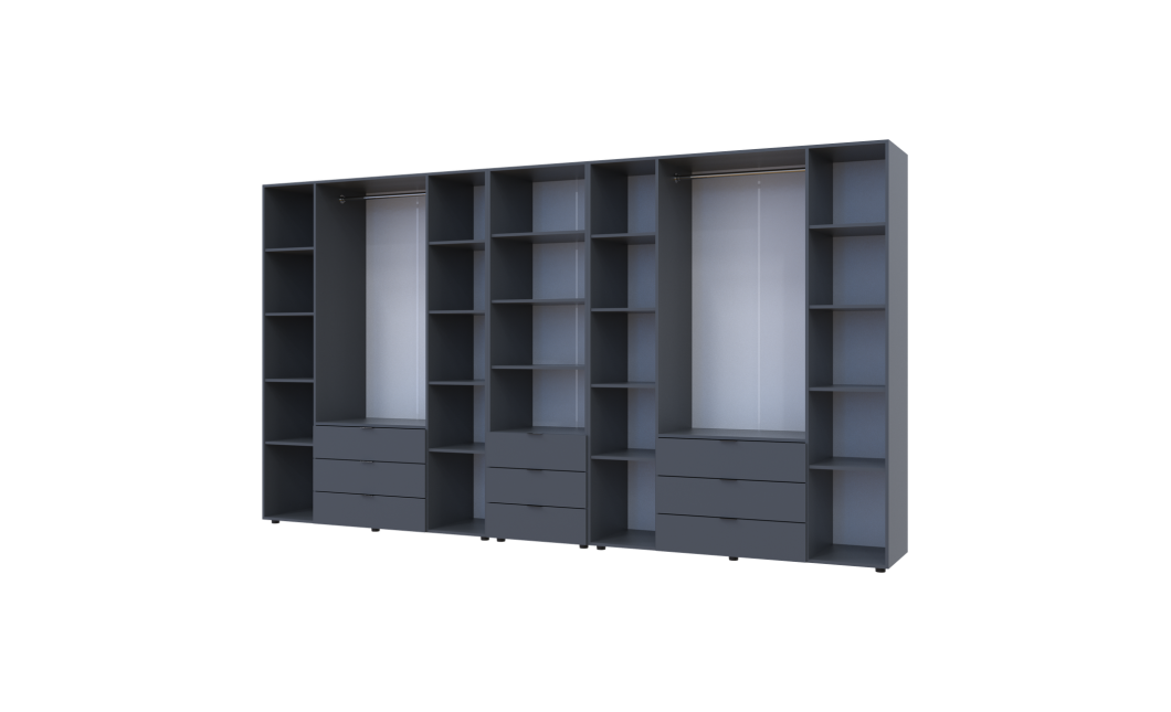 Kleiderschrank Doros Gelar Graphitgrau 4+4 Türen Säulenschrank 370x49,5x203,4 (42005173)