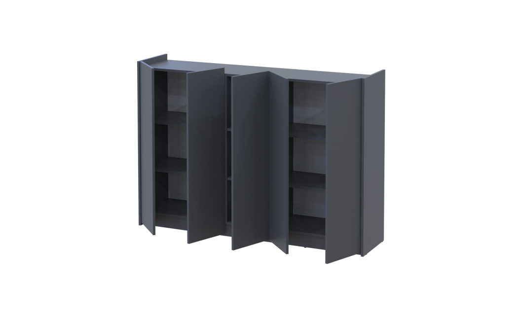 Schuhschrank Doros Kassel mit Spiegel Graphit 5 Türen 159×40×110 (42005499)