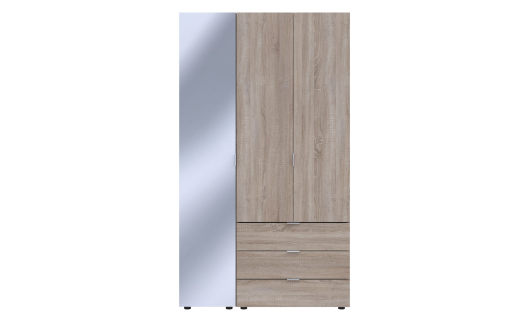 Drehtürenschrank Doros Gelar Sonoma Eiche 2 Türen mit Spiegel 116,5x49,5x203,4 (42002156)